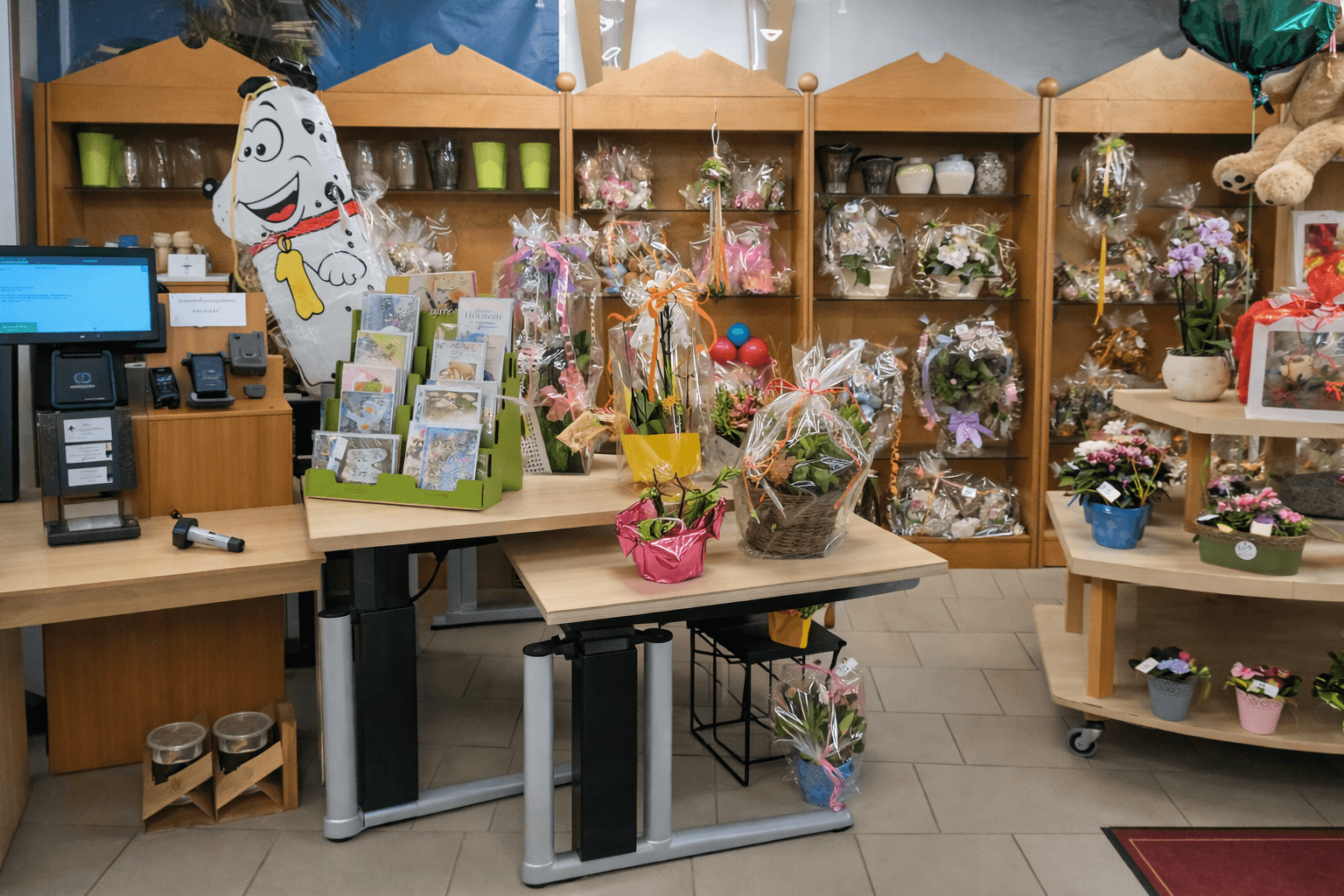 SB-Kasse im Blumenladen – Selbstbedienungs-Bezahlbereich